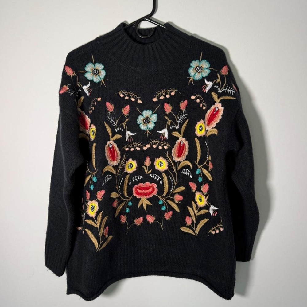 embroidered grandma sweater